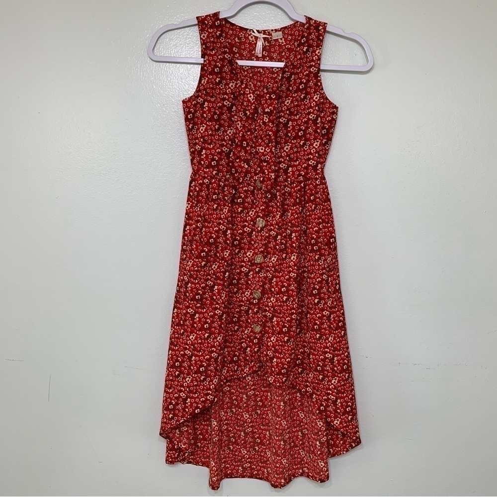 𝅺Scooter Kids Ditzy Floral High Low Boho Midi Dress Size 7 Girls